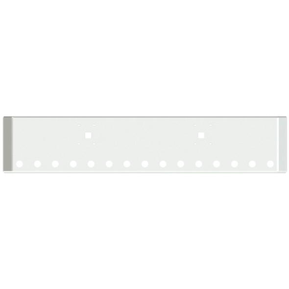 18-Inch American Road Runner Mitered Corner Bumper with Tow Hole and 15 Round 2" Light Holes For International 9900I,  9900IX