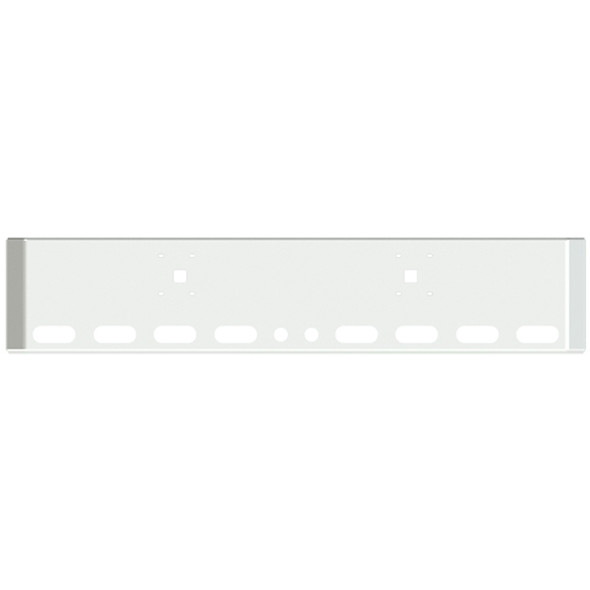 20-Inch American Road Runner Mitered Corner Bumper For International 9900I,  9900IX, With 2 Tow Holes, 8 Oval Light Holes & 2 Round 2” Light Holes