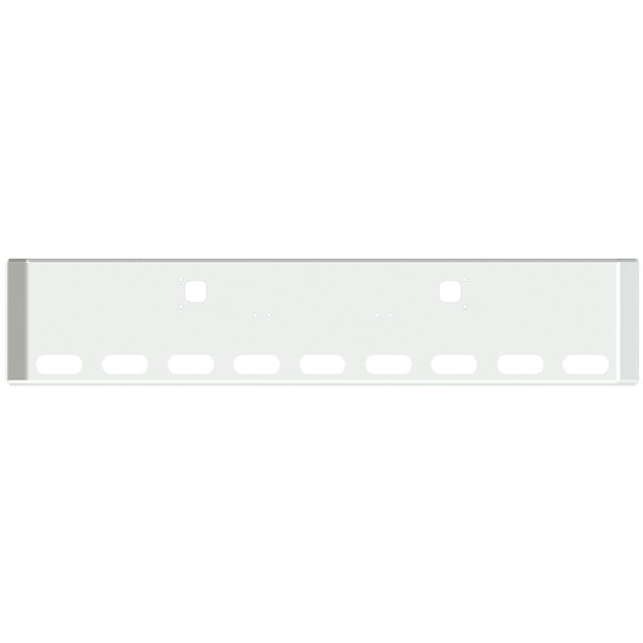 20-Inch Chrome American Road Runner Mitered Corner Bumper For Kenworth W900A 1967 - 1981, With 2 Tow Holes and 9 Oval Light Holes