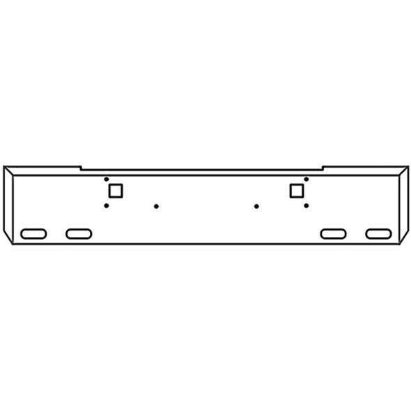 Kenworth W900B, W900L 16 Inch Chrome Texas Boxed End Bumper W/ 4 Oval Light Holes Kenworth W900B, W900L 16 Inch Chrome Texas Boxed End Bumper W/ 4 Oval Light Holes