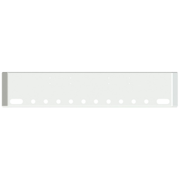18-Inch Chrome American Road Runner Mitered Corner Bumper with 2 Oval & 10 Round 2-Inch Light Holes – Fits Peterbilt 352 & 359