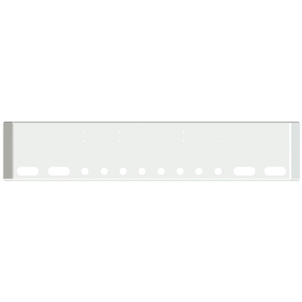 20-Inch Chrome American Road Runner Mitered Corner Bumper with 4 Oval & 8 Round 2-Inch Light Holes – Fits Peterbilt 352 & 359
