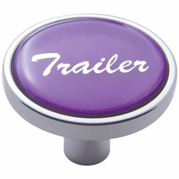 Chrome Air Valve Knob Pin Style W/ Glossy Purple Trailer Sticker