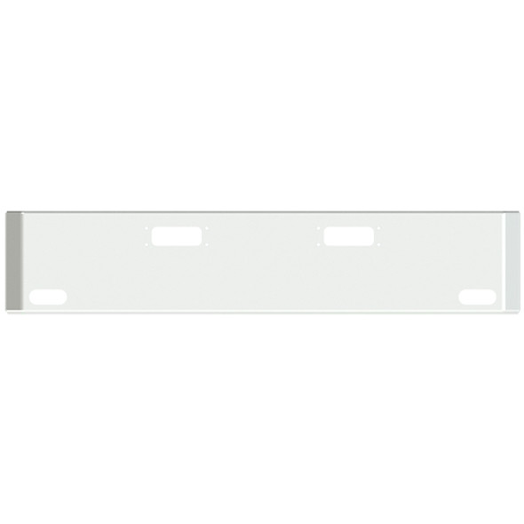 22-Inch Chrome American Road Runner Mitered Corner Bumper For Peterbilt Models With 2 Oval Light Holes and 2 Tow Holes