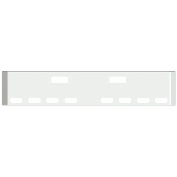 22-Inch Chrome American Road Runner Mitered Corner Bumper For Peterbilt 352, 359 Models With 8 Oval Light Holes and 2 Tow Holes