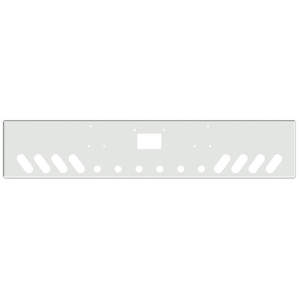 Peterbilt 378, 379 18 Inch Chrome Texas Boxed End Bumper W/ 8 Angled Oval + 6 Rnd 2 Inch Light, Mount & Tow Holes