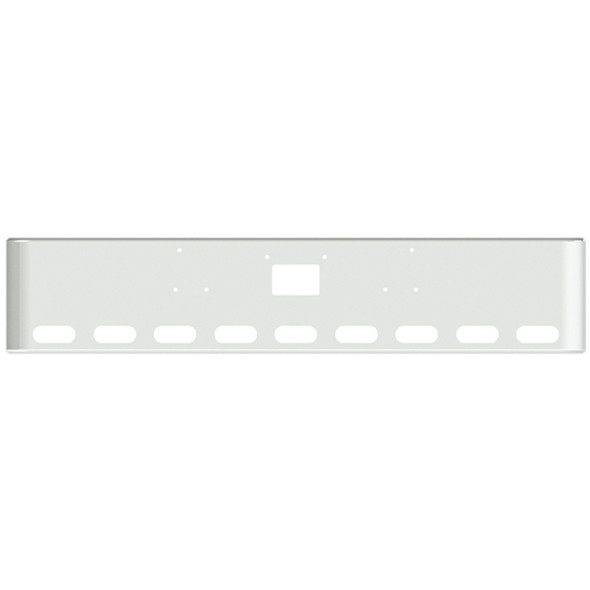 Peterbilt 357 378 379 20 Inch Texas Stainless Steel Bumper With Tow & 9 Oval Light Holes By Valley Chrome