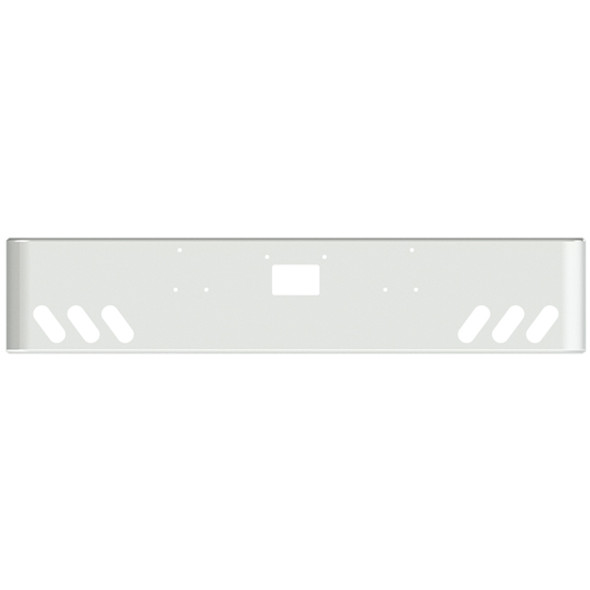 18 Inch Chrome Texas Square Bumper W/ Rolled Ends - Tow & 6 Angled Oval Light Holes By Valley Chrome