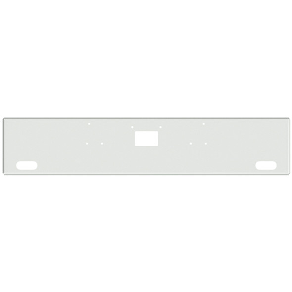 Peterbilt 357 378 379 18 Inch American Eagle Stainless Steel Bumper W/ Tow & Corner Oval Light Holes By Valley Chrome
