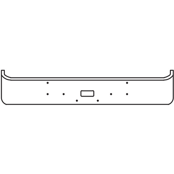 Peterbilt 362 SFA 1981-2000 20 Inch Stainless Steel Bumper W/ Center Step Holes By Valley Chrome