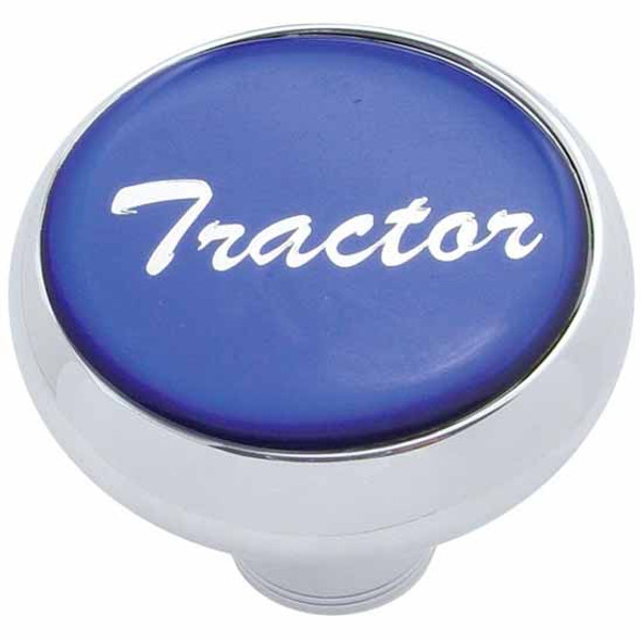 Chrome Deluxe Air Valve Knob W/ Glossy Blue Tractor Sticker