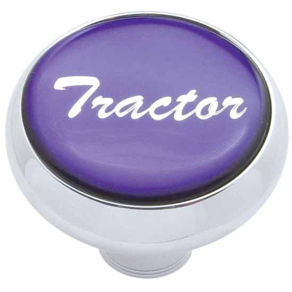 Chrome Deluxe Air Valve Knob W/ Glossy Purple Tractor Sticker