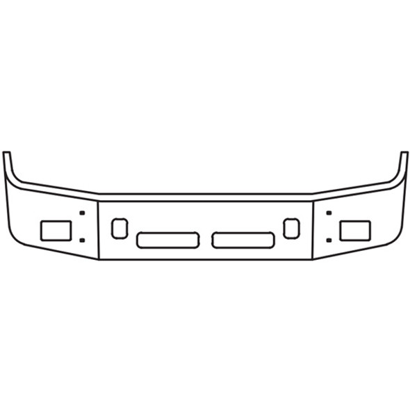 Volvo VNM Gen I 1998- 2003 16 Inch Set Back Axle Stainless Steel Bumper W/ Tow & Vent Holes By Valley Chrome