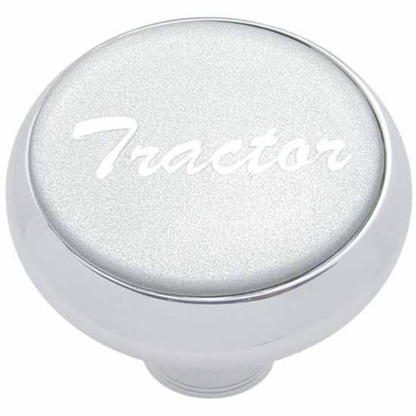 Chrome Deluxe Air Valve Knob W/ Glossy Silver Tractor Sticker
