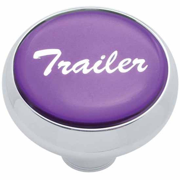 Chrome Deluxe Air Valve Knob W/ Glossy Purple Trailer Sticker