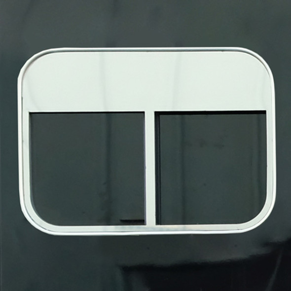 5 Inch Stainless Steel Sleeper Window Chop Top W/ Trim & Divider- Passenger Side For Peterbilt 567, 579