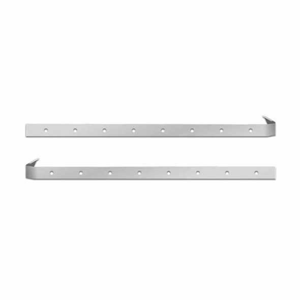 3.5 X 70 Inch Stainless Steel Sleeper Panel With 16 Round 2 Inch Light Holes For Peterbilt 379 3.5 X 70 Inch Stainless Steel Sleeper Panel With 16 Round 2 Inch Light Holes For Peterbilt 379