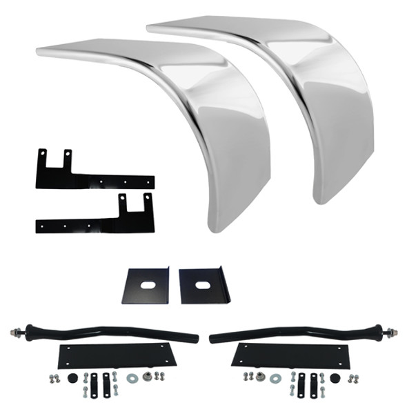 33.5 Inch Stainless Steel Half Fender Kit By Vendetta For Peterbilt 33.5 Inch Stainless Steel Half Fender Kit By Vendetta For Peterbilt