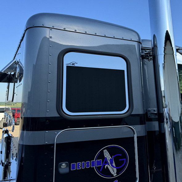 6 Inch Stainless Steel Passenger Side Sleeper Window Trim For Peterbilt 589 W/ Stand Up Sleeper