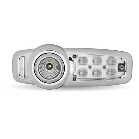 Chrome LED Interior Projector Dome & Map Light- 7 Color Auxiliary For Peterbilt 567, 579 & 589