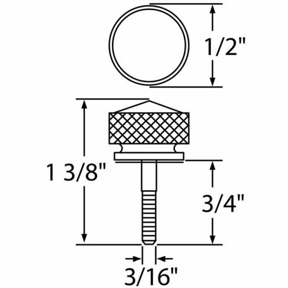 Chrome Dash Screws With Clear Jewel  For Peterbilt (Pack Of 6)