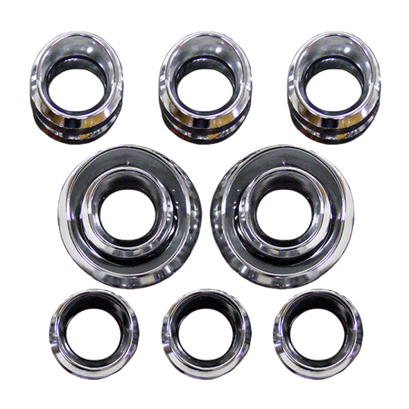 Peterbilt 379 Small Dash Kit W/ 17 Switch Label Covers, 17 Toggle Switch Nut Covers, 3 Rocker Switches & Additional Components