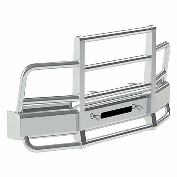 Defender 2 Post Grille Guard W/ Horizontal Bars, No Rake & Eyebolts By Herd For Kenworth T800