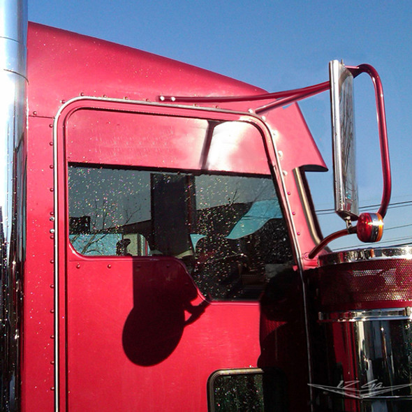 8 Inch Stainless Steel Chop Top Window Trim For Kenworth W900L