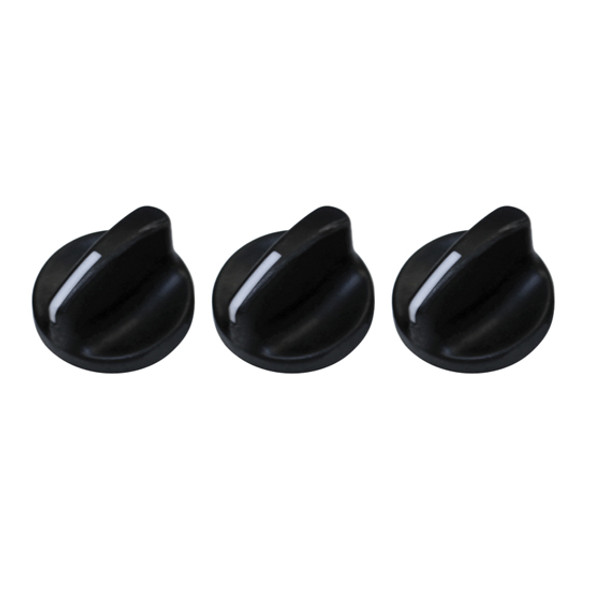 3 Pack Of HVAC Knobs- Black  Replaces 525812, ZGG726013, 7787525812, FD1240, FD12400 For Kenworth