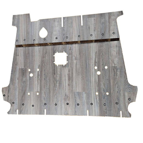 Laminate Daycab Floor W/ Shifter Cut Out- Gray Wash Wood For Kenworth T660 & W900