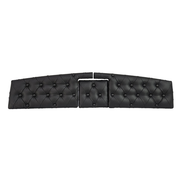 Quilted Diamond Vinyl W/ Buttons AeroCab Upper Console Headliner Cover W/ Air Horn Hole- Black For Kenworth T660, T880 & W900