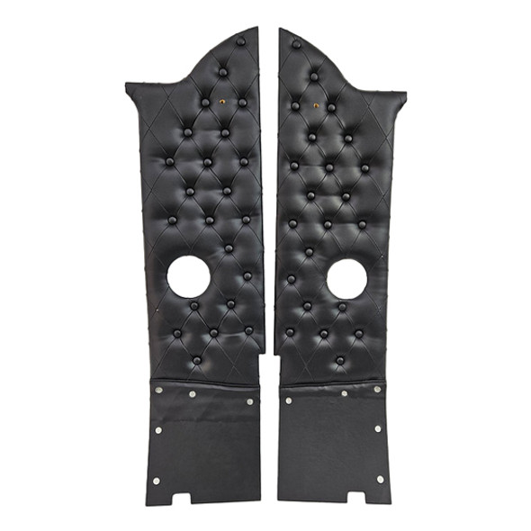 Quilted Diamond Vinyl With Buttons Cab Corners W/ 6.5 Inch Speaker Cut Out- Gray For Kenworth T660, T880 & W900