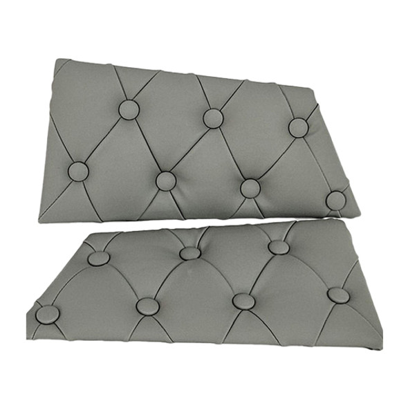 Quilted Diamond Vinyl W/ Buttons Door Panel Add- On Covers- Black For Kenworth T660, T880 & W900