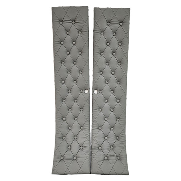 86 Inch Quilted Diamond Vinyl W/ Buttons Closet Door Covers- Gray For Kenworth T660, T880 & W900
