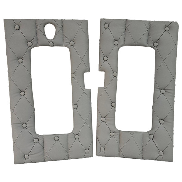 Quilted Diamond Vinyl W/ Buttons Bunk Control Surround Covers- Maroon For Kenworth T660, T880 & W900