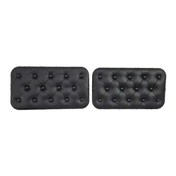 Quilted Diamond Vinyl W/ Buttons Sleeper Side Box Door Covers- Maroon For Kenworth T660, T880 & W900