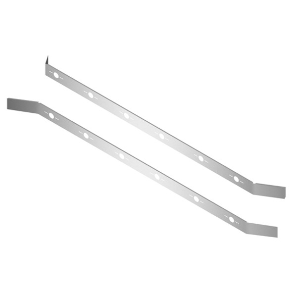 Freightliner Cascadia 72 Inch Stainless Steel Sleeper Panel W/ 12 Slotted Light Holes