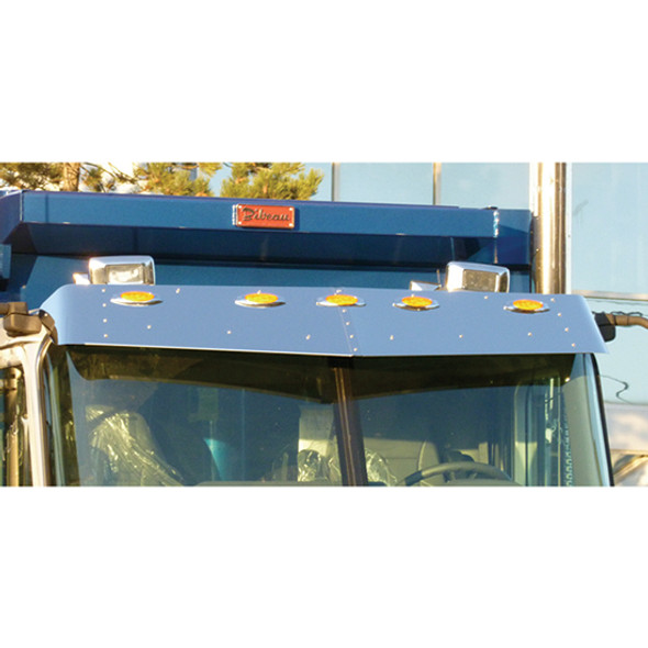 13 Inch Stainless Steel Drop Visor W/ 5 M1 Amber LED Lights For International
