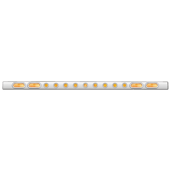 Roadworks Under Bumper Bar With 4 Oval & 9 Rnd 2 inch Lights - Amber LEDS / Amber Lens