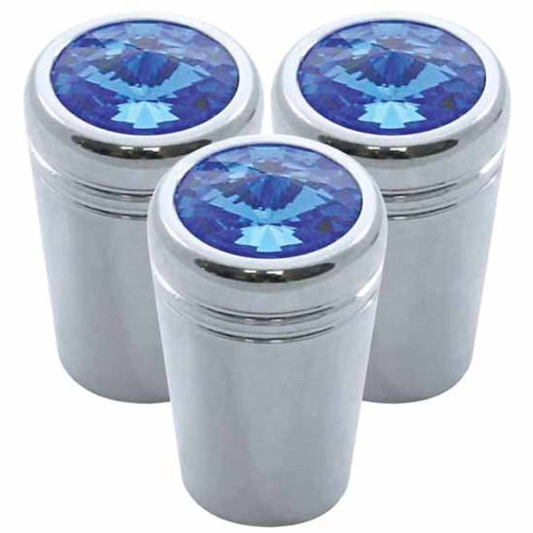 Chrome Mini Toggle Extension With Blue Jewel  For Kenworth (Pack Of 3)