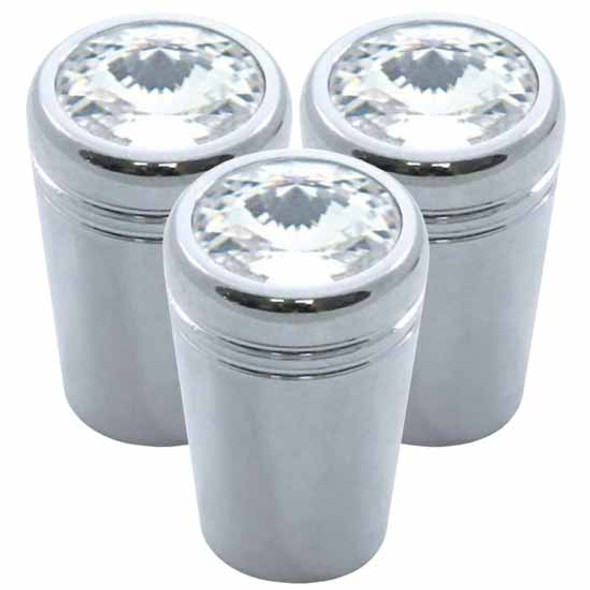 Chrome Mini Toggle Extension With Clear Jewel  For Kenworth (Pack Of 3)