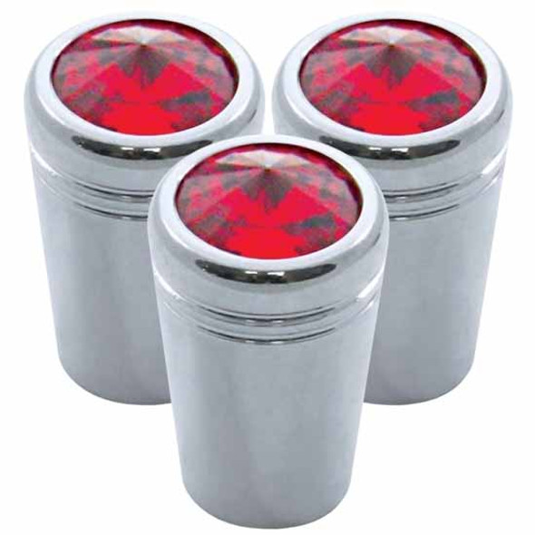 Chrome Mini Toggle Extension With Red Jewel  For Kenworth (Pack Of 3)