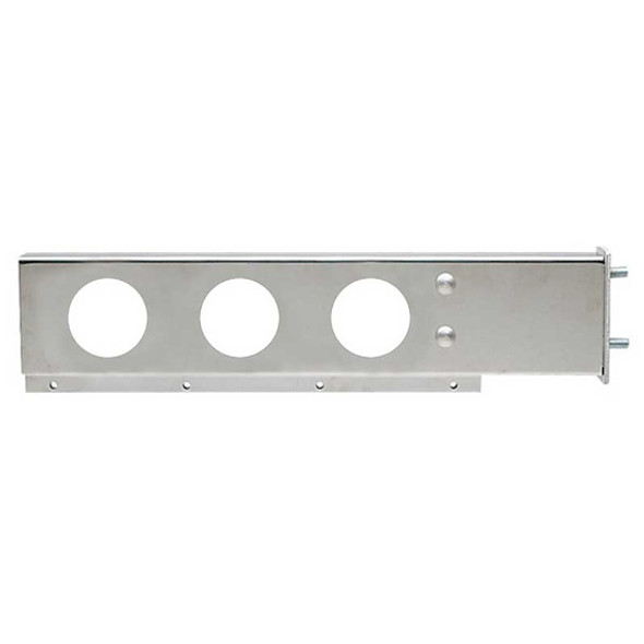 Stainless Steel Mud Flap Hanger W/ 6 Round 4 Inch Light Holes - 3.75 Inch Bolt Spacing