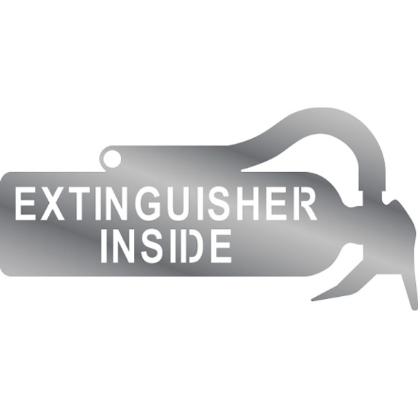 13-1/2 X 5-3/8 Inch Stainless Steel Fire Extinguisher Inside Sign 13-1/2 X 5-3/8 Inch Stainless Steel Fire Extinguisher Inside Sign