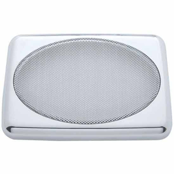 Chrome Rectangular Speaker Snap On Cover For Peterbilt