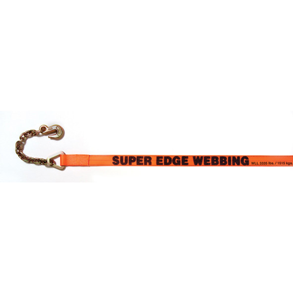 2 Inch X 30 Ft Super Edge Zone Winch Strap With #316 18 Inch Chain Anchor- 3335 Lb WLL