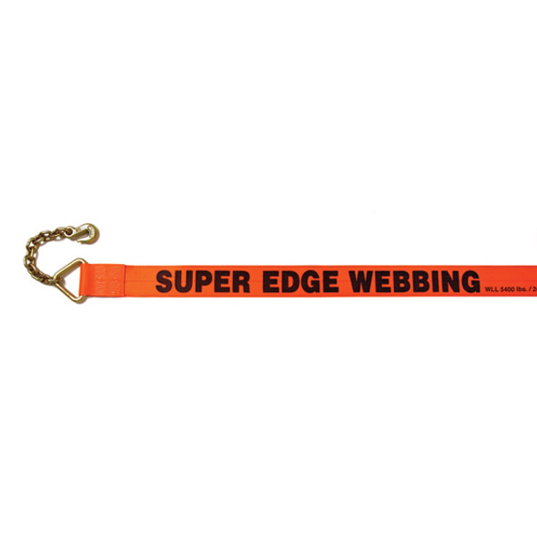 4 Inch X 27 Ft Super Edge Zone Winch Strap With #317 18 Inch Chain Anchor