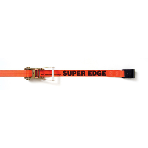 2 Inch X 30 Ft Super Edge Ratchet Strap With #210 Flat Hook- 3335 Lb WLL