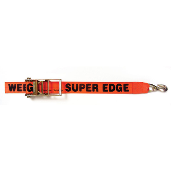4 Inch X 40 Ft Super Edge Ratchet Strap With #416 Grab Hook Assembly- 5400 Lb WLL