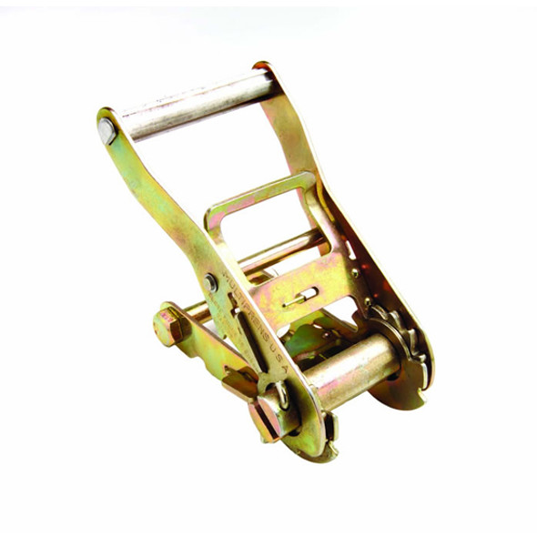 2 Inch Gold Steel 10K Short Wide Handle Ratchet- 3600 Lb WLL, 11000 Lb Breaking Strength